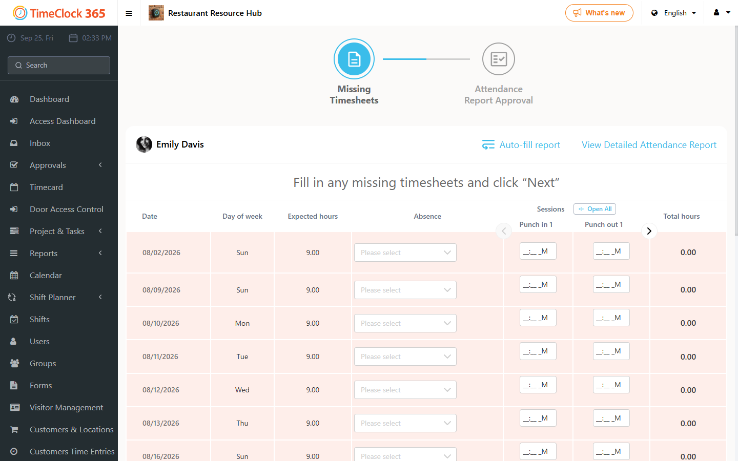 IIA report approval wizard steps
