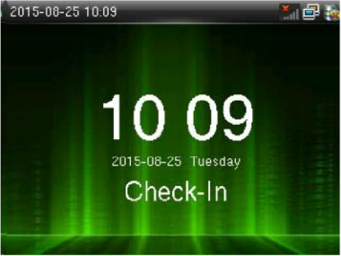 Biometric clock main screen