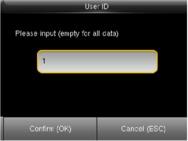 User ID screen - leave empty for all data