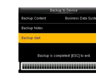 Backup start - Backup is completed