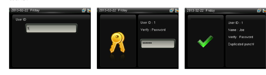 User ID + password verification