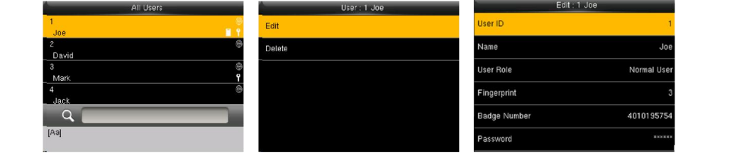 Select a user - Edit - user details