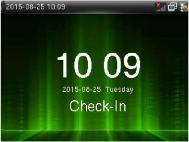 Biometric clock main screen