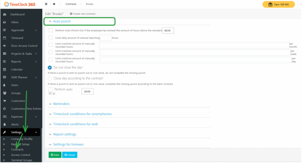TimeClock 365 Employee Management, Door Access Control and Time Tracking Software | How to Set Automatic Punch out
