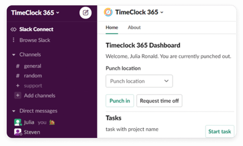 TimeClock 365 Employee Management, Door Access Control and Time Tracking Software|TimeClock 365 in Slack