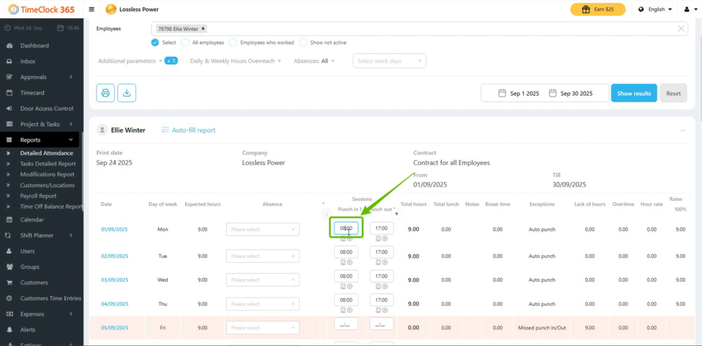 TimeClock 365 Employee Management, Door Access Control and Time Tracking Software | How to edit your timesheets