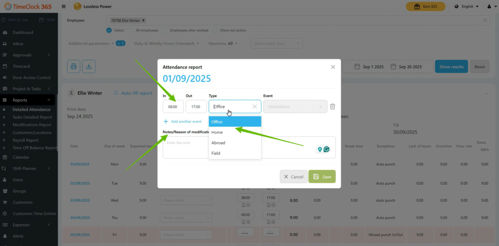 TimeClock 365 Employee Management, Door Access Control and Time Tracking Software | How to edit your timesheets